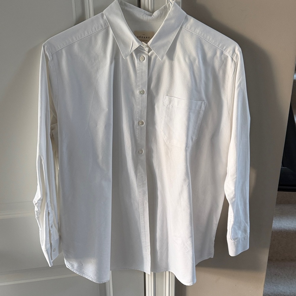 Sezane White Button Down Shirt | Size 40